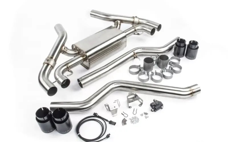 Dinan Free Flow Axle-Back Exhaust - 2020-2024 BMW M340i/M440i Stainless Steel - Black Tips - G20 / G22 / G23 / G26