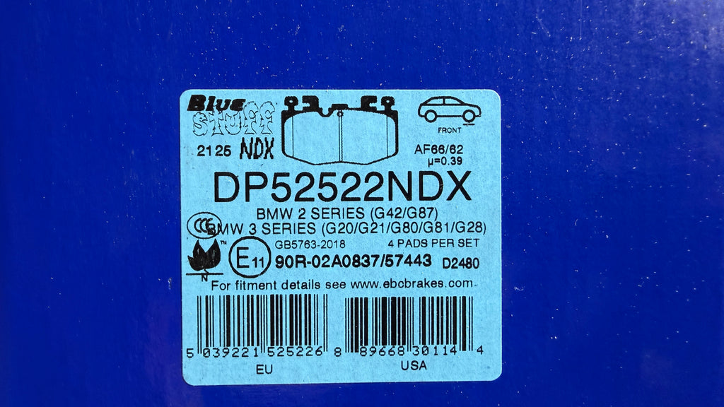 EBC Blue Stuff Front Brake Pads fits BMW PN: DP52522NDX